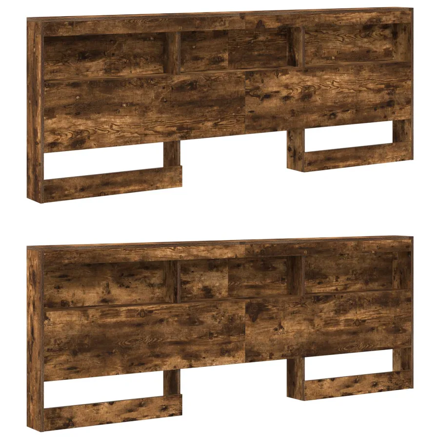 Tête de lit de rangement Chêne fumé 180 cm Bois d'ingénierie - 4