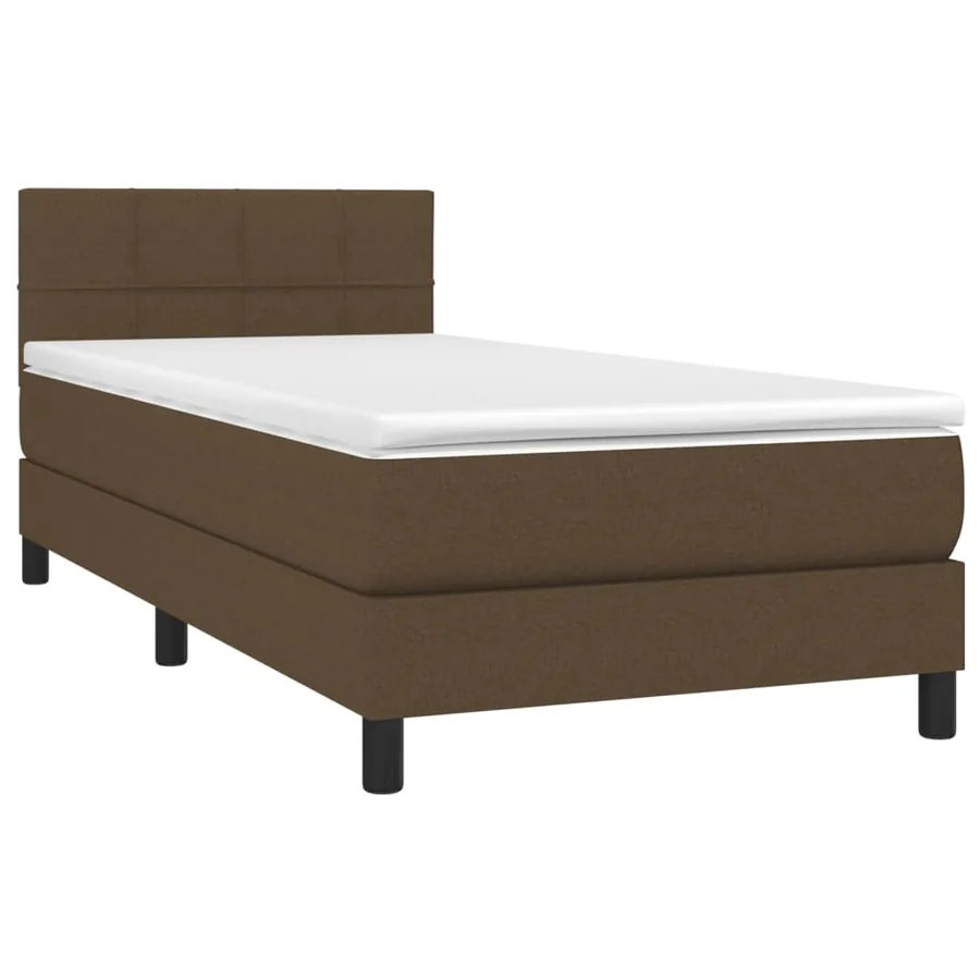 Sommier à lattes de lit et matelas et LED Marron foncé 80x200cm - 3