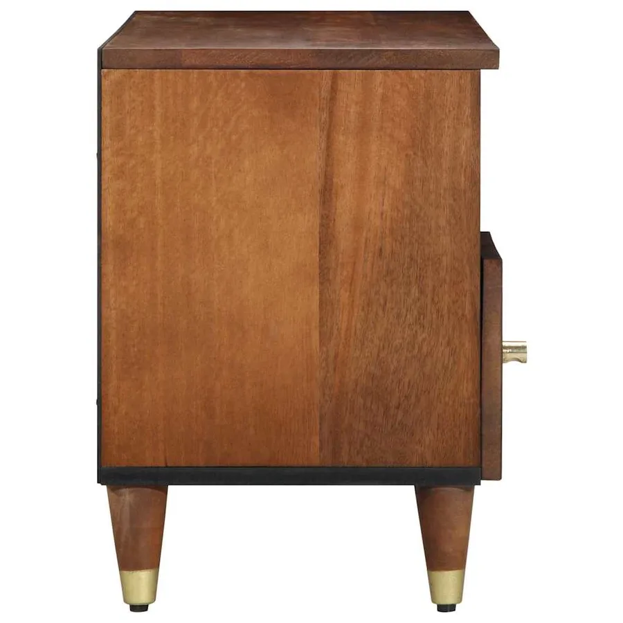 Meuble TV Marron miel 100 x 33 x 46 cm Bois de mangue massif - 4