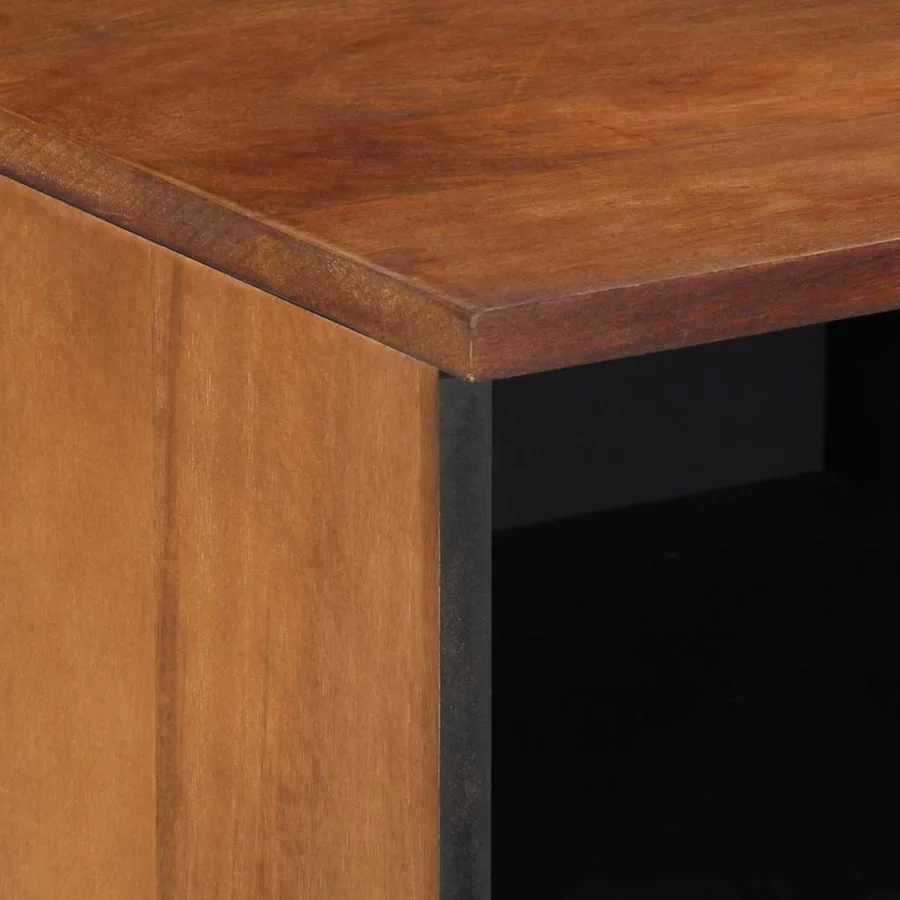 Meuble TV Marron miel 100 x 33 x 46 cm Bois de mangue massif - 6