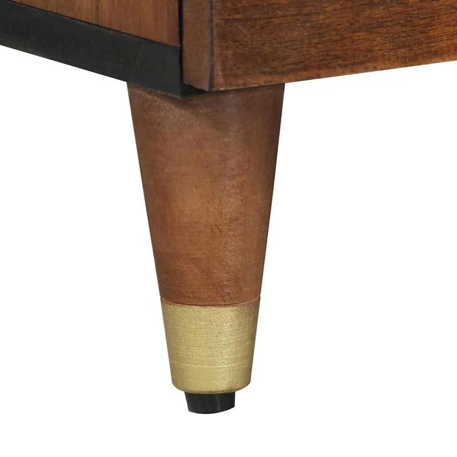Meuble TV Marron miel 100 x 33 x 46 cm Bois de mangue massif - 8