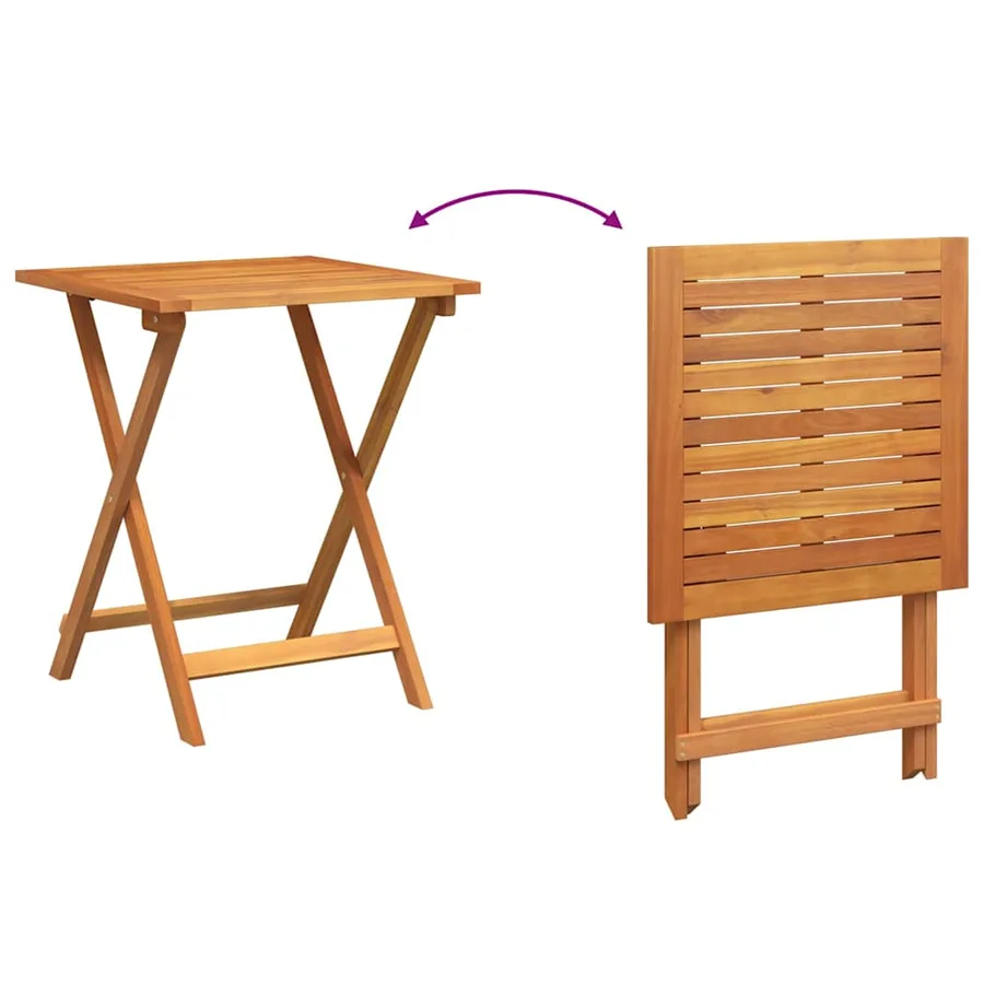 Table de Jardin Naturel 60 x 60 x 72 cm Bois d'Acacia Massif - 10