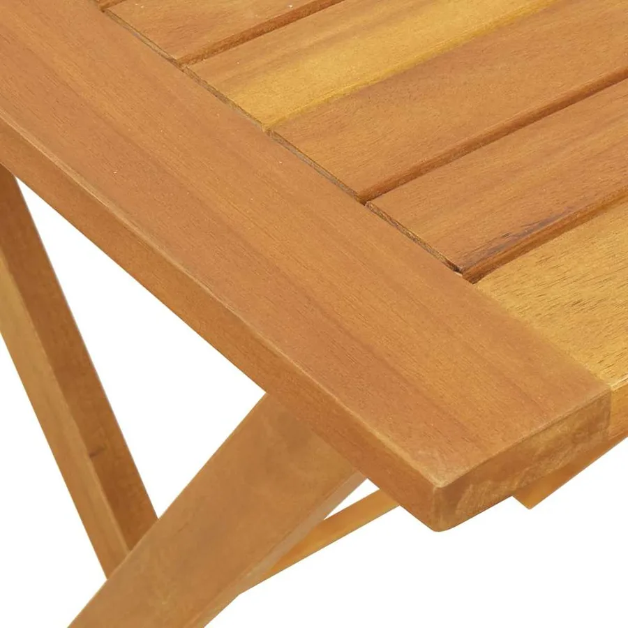 Table de Jardin Naturel 60 x 60 x 72 cm Bois d'Acacia Massif - 9