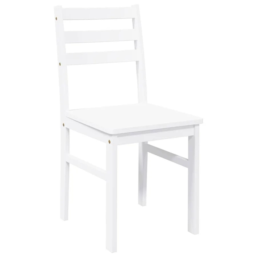 Chaises à manger 2 pcs blanc bois massif caoutchouc - 4