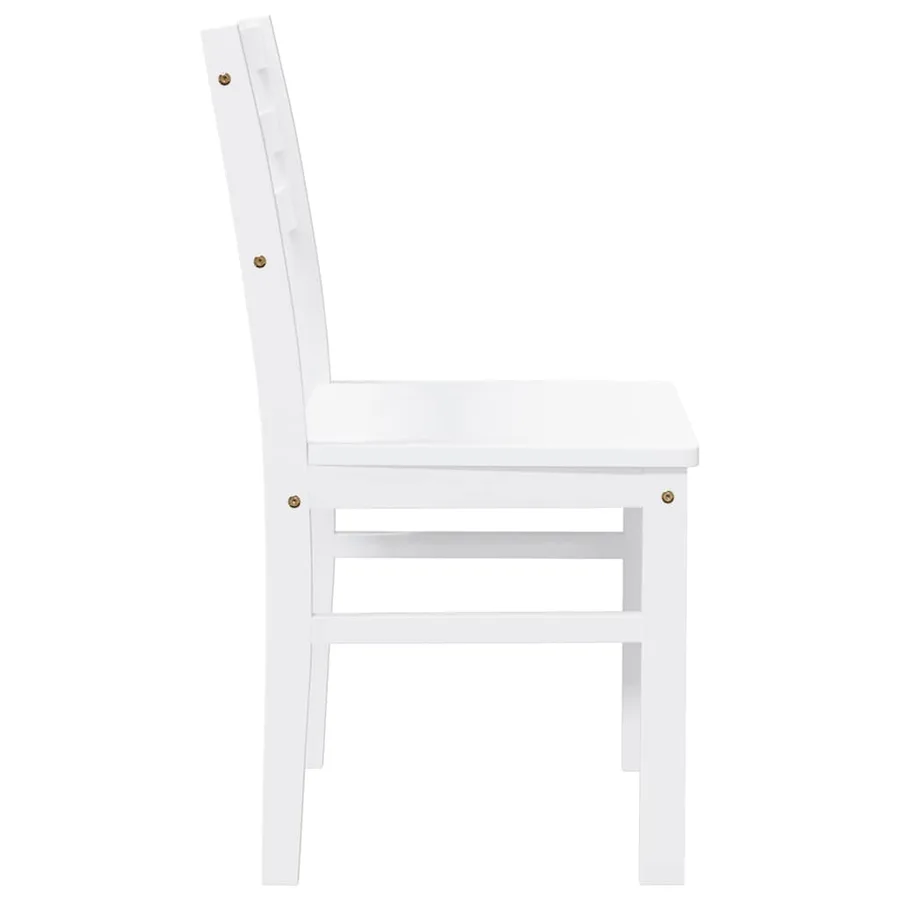 Chaises à manger 2 pcs blanc bois massif caoutchouc - 6