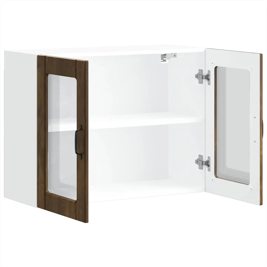 Armoire murale de cuisine avec porte vitrée "Lucca" Chêne fumé Bois d'ingénierie - 7