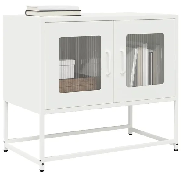 Meuble TV blanc 68x39x60,5 cm acier laminé à froid