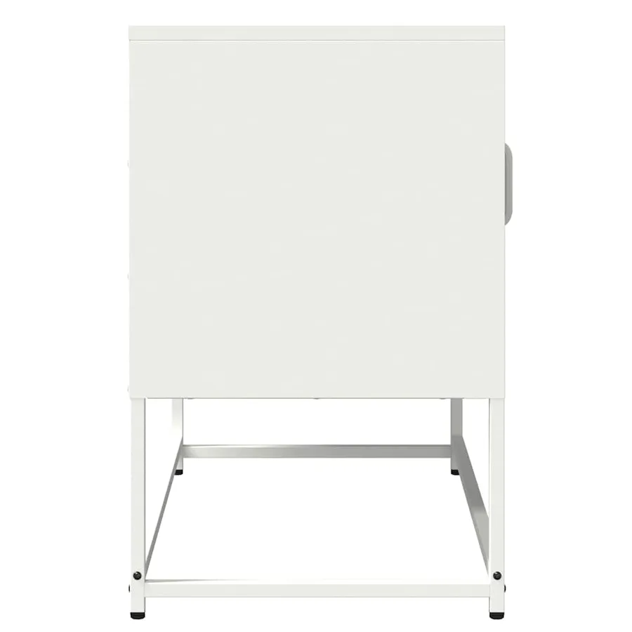 Meuble TV blanc 68x39x60,5 cm acier laminé à froid - 7
