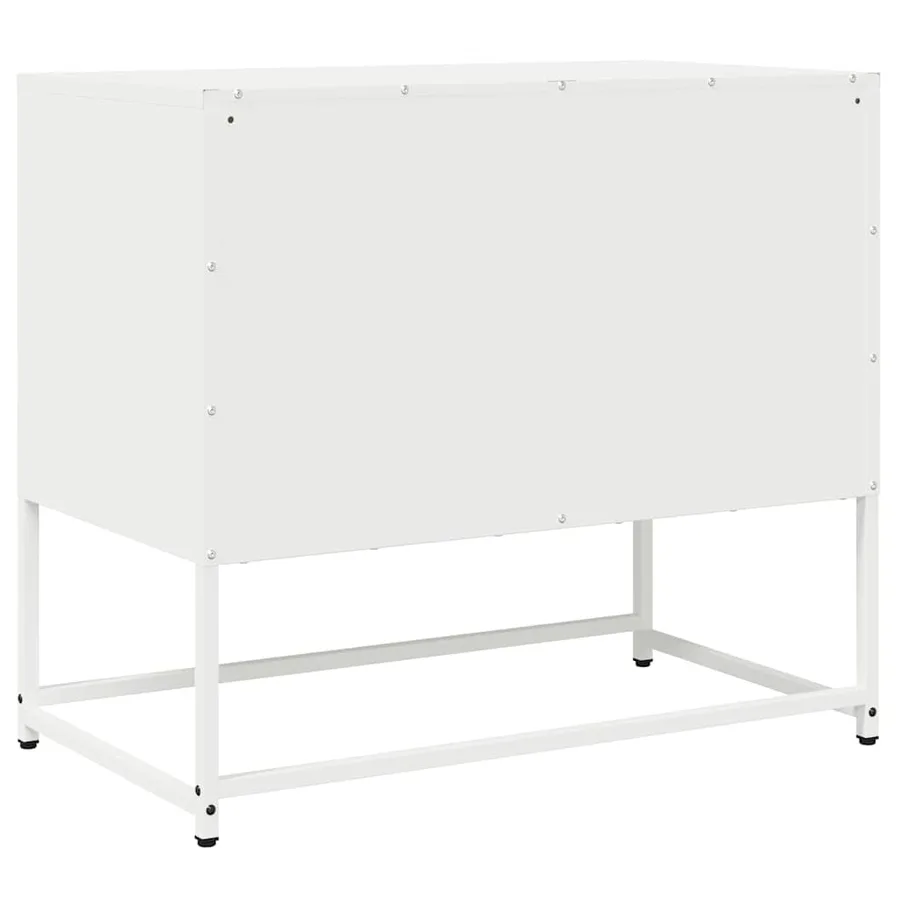 Meuble TV blanc 68x39x60,5 cm acier laminé à froid - 8