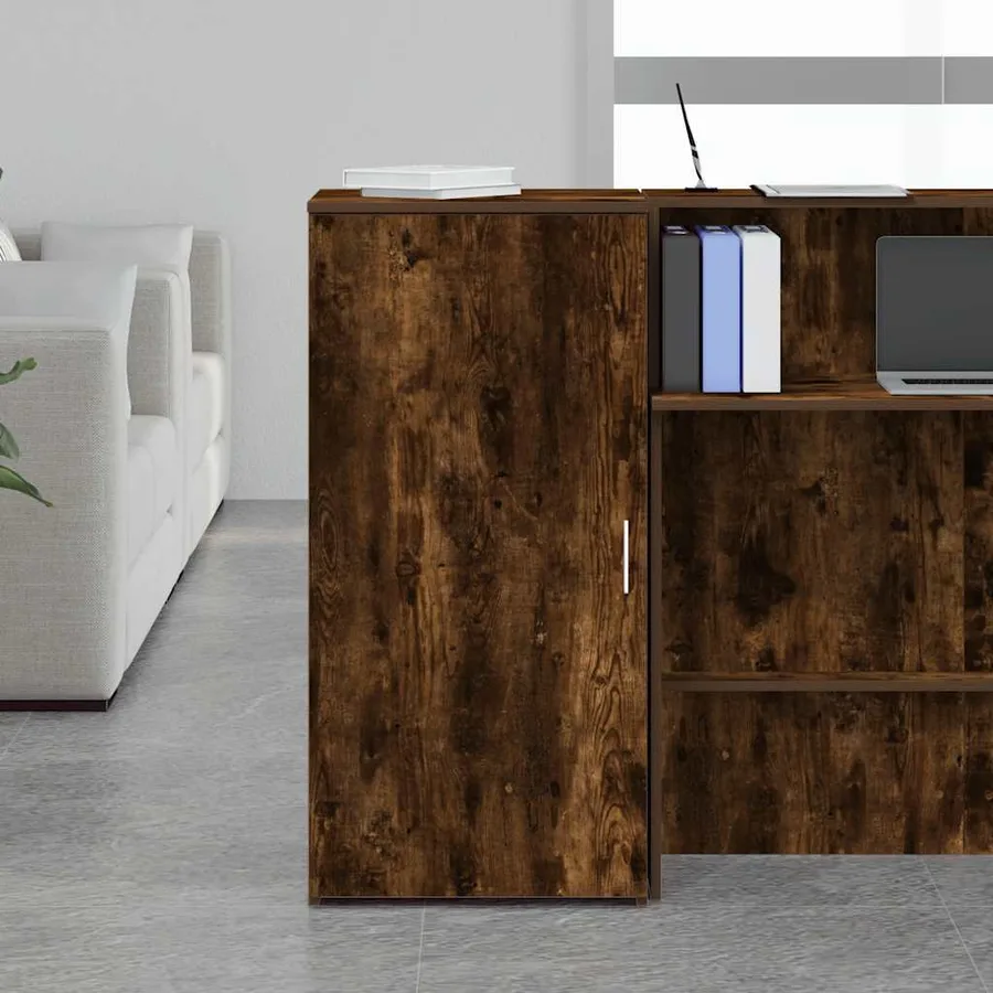 Armoire de rangement chêne fumé 50x45x103,5cm bois d'ingénierie - 3