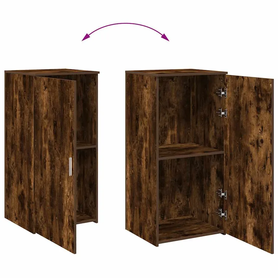 Armoire de rangement chêne fumé 50x45x103,5cm bois d'ingénierie - 7