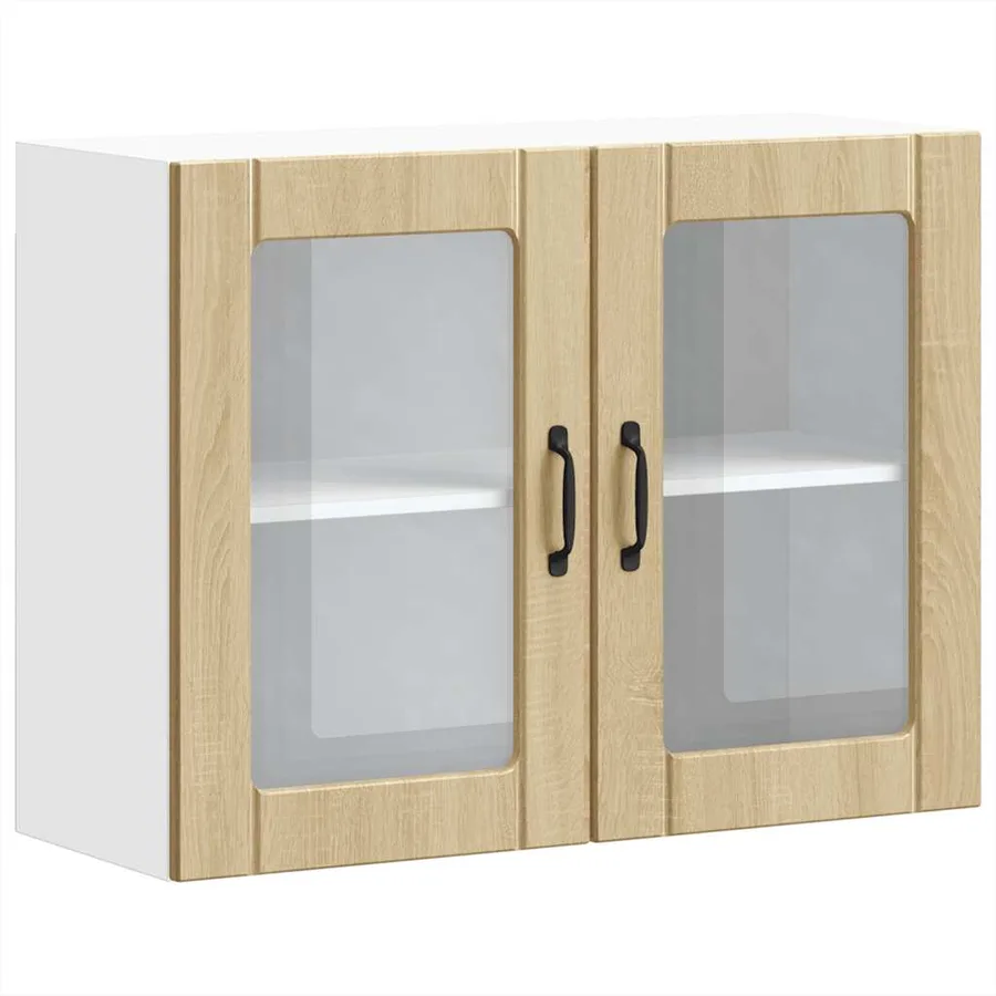 Armoire murale de cuisine avec porte vitrée "Lucca" en chêne Sonoma - 2