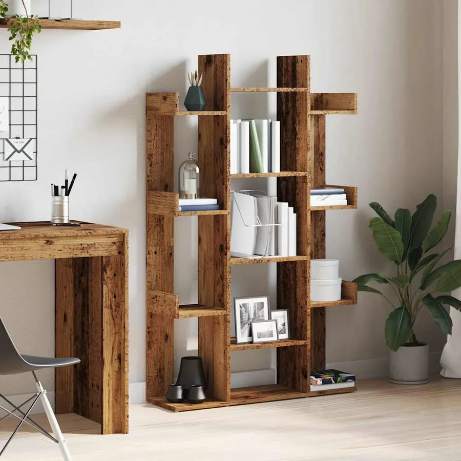 Bibliothèque vieux bois 86x25,5x140 cm bois d'ingénierie - 3