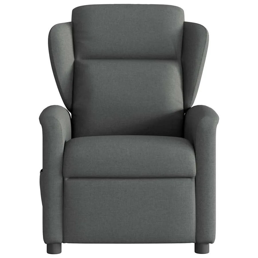Fauteuil inclinable de massage en tissu gris foncé - 3