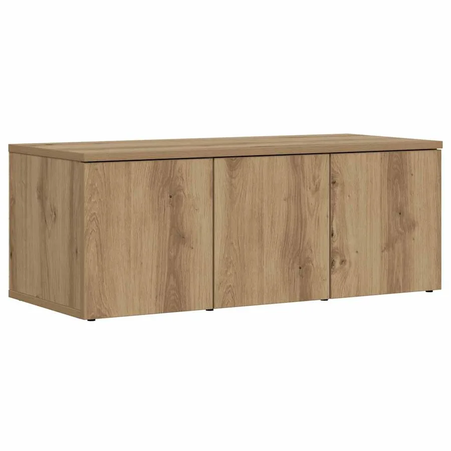 Meuble TV chêne artisanal 80x34x30 cm bois d'ingénierie - 2