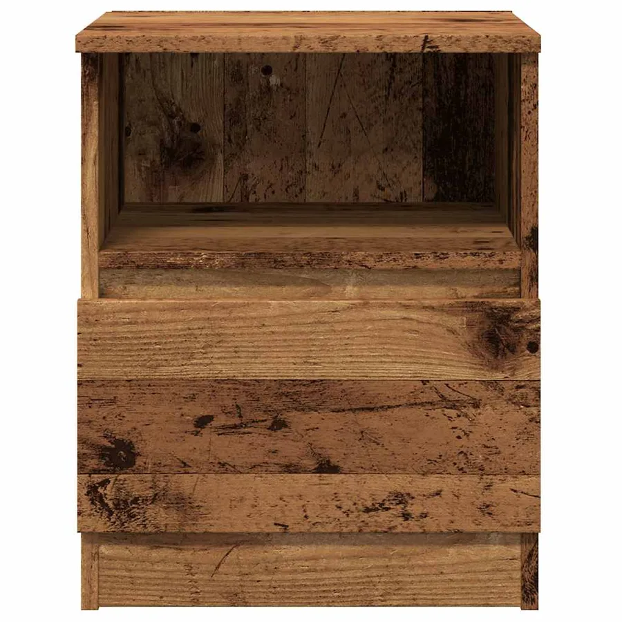 Table de chevet vieux bois 40x40x50 cm bois d’ingénierie - 4