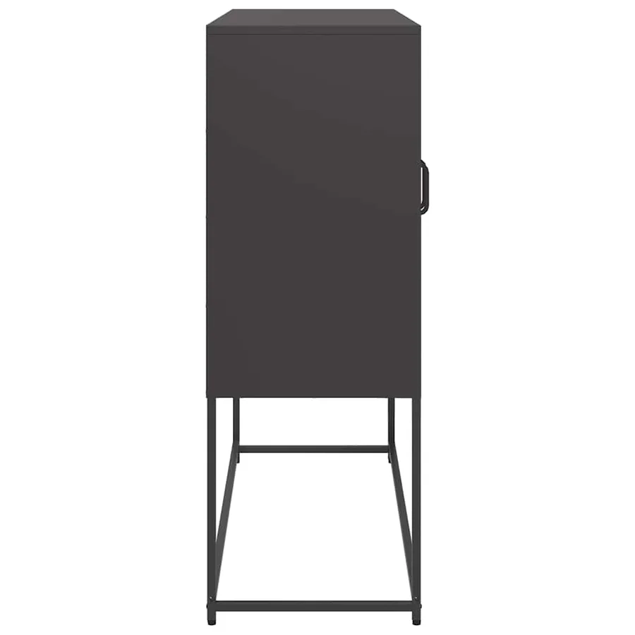 Buffet noir 100,5x39x107 cm acier laminé à froid - 7
