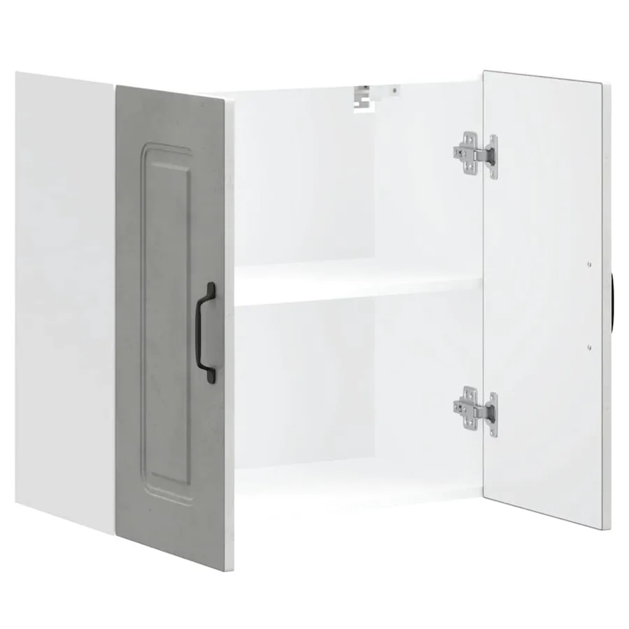 Armoire murale de cuisine Kalmar gris béton bois d'ingénierie - 6
