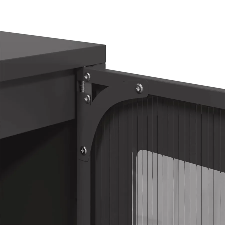 Buffet haut noir 68x39x123 cm acier - 10