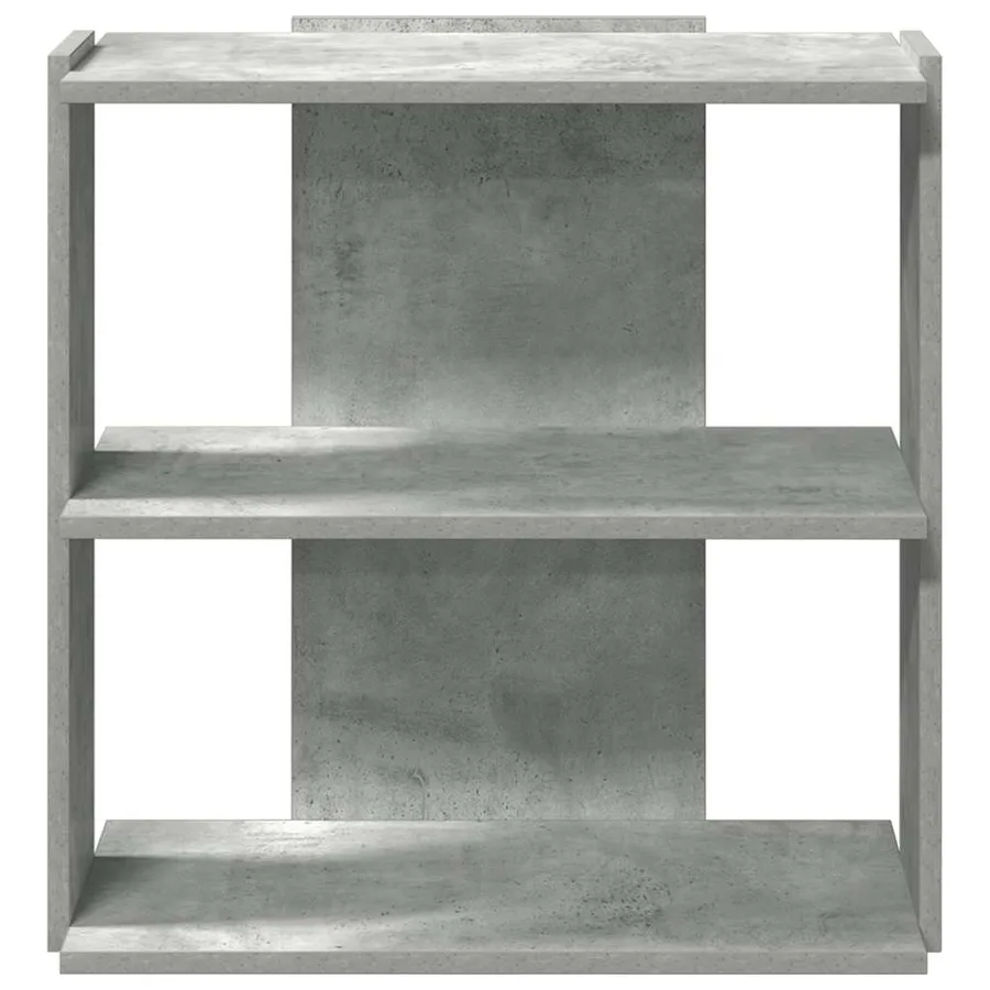 Bibliothèque à 3 niveaux gris béton 60x30x60 cm bois ingénierie - 4