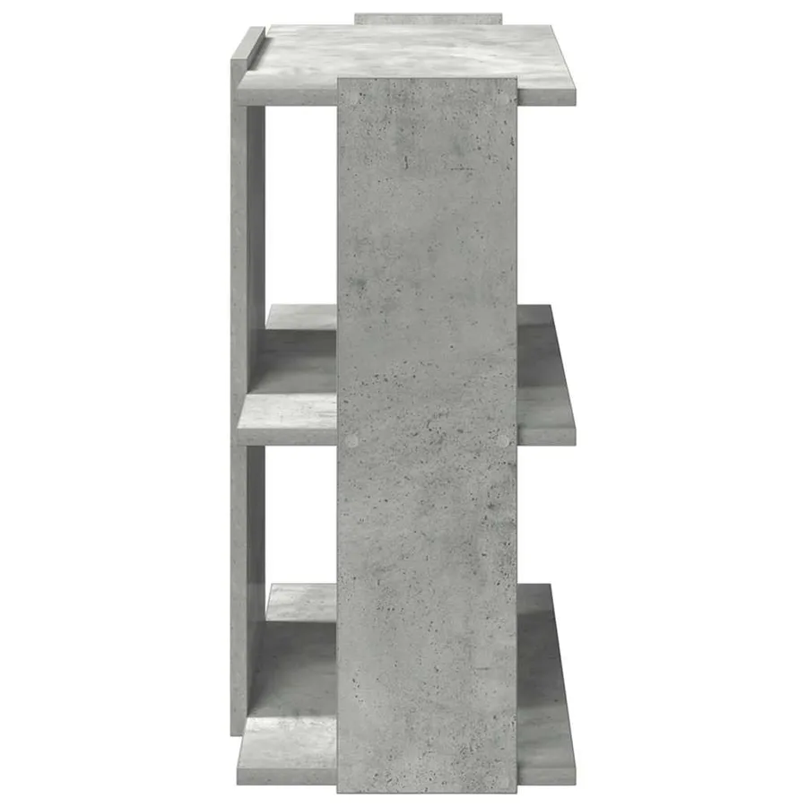 Bibliothèque à 3 niveaux gris béton 60x30x60 cm bois ingénierie - 5