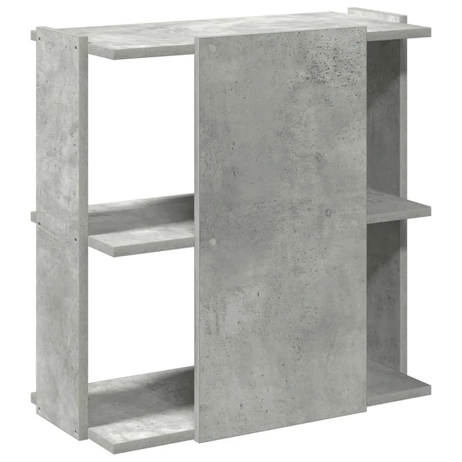 Bibliothèque à 3 niveaux gris béton 60x30x60 cm bois ingénierie - 6