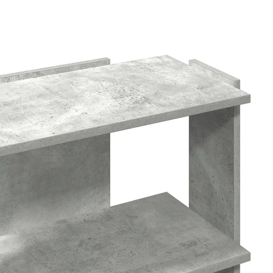 Bibliothèque à 3 niveaux gris béton 60x30x60 cm bois ingénierie - 7
