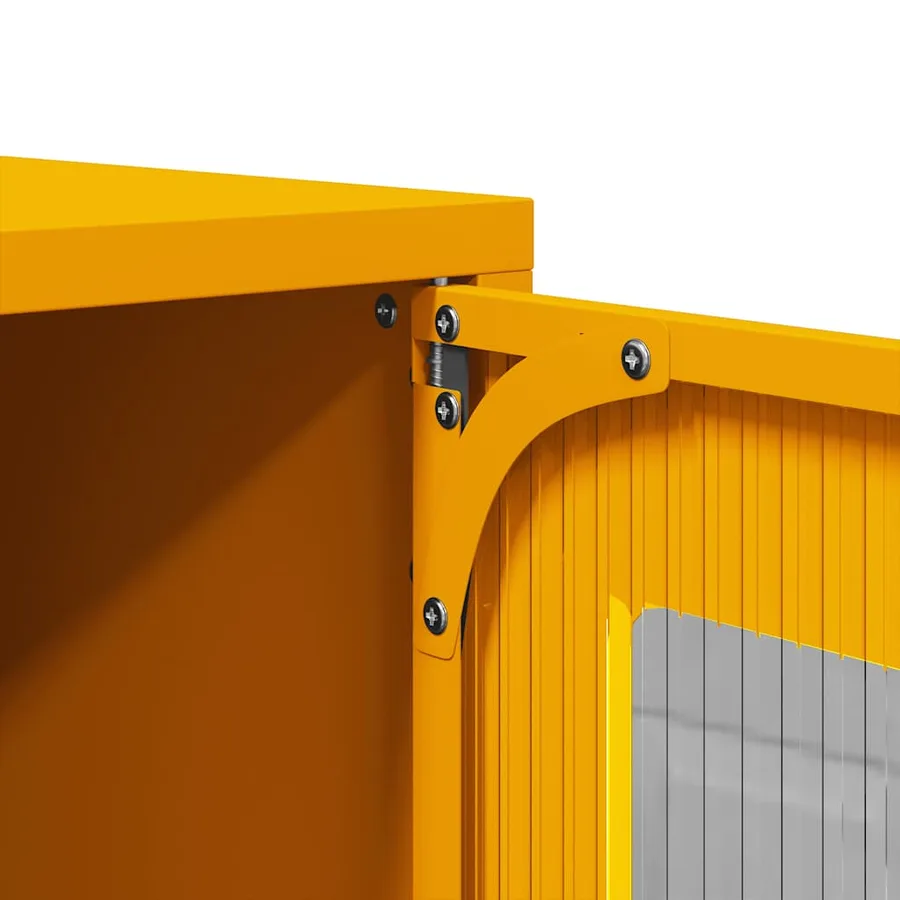 Meuble TV jaune moutarde 68x39x60,5 cm acier laminé à froid - 10