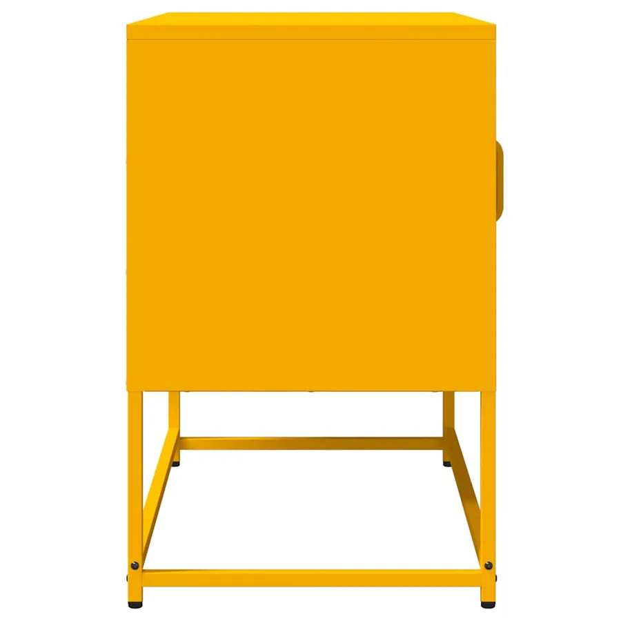 Meuble TV jaune moutarde 68x39x60,5 cm acier laminé à froid - 7