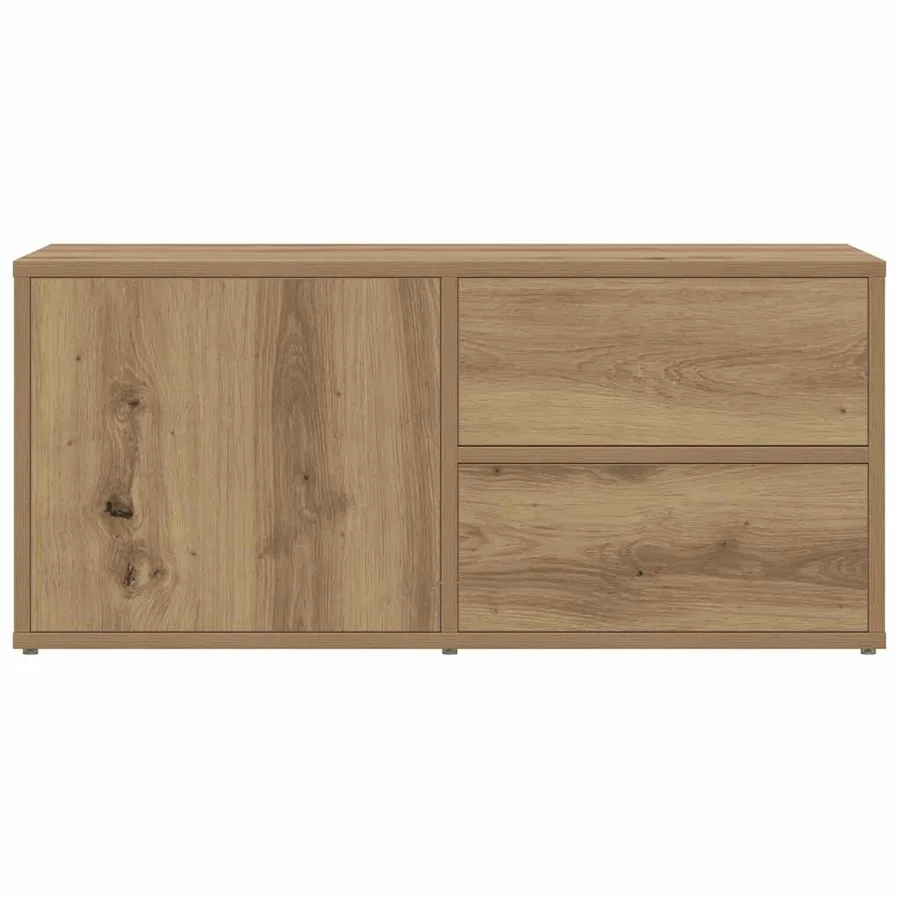 Meuble TV chêne artisanal 80x34x35,5 cm bois d'ingénierie - 5