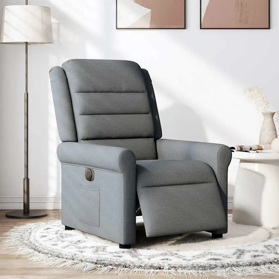 Fauteuil inclinable électrique Gris foncé Tissu - 3