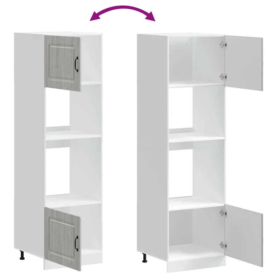 Armoires de four 2 pièces "Kalmar" Bois d'ingénierie gris Sonoma - 8