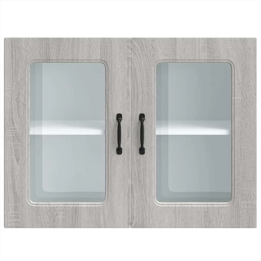 Armoire murale de cuisine avec porte vitrée "Kalmar" Bois d'ingénierie gris Sonoma - 6