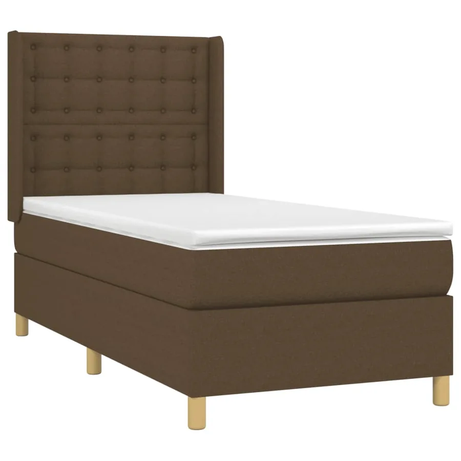 Sommier à lattes de lit avec matelas Marron foncé 100x200 cm - 3