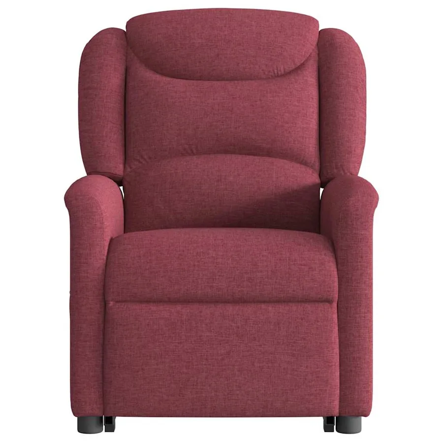 Fauteuil inclinable électrique rouge bordeaux tissu - 5