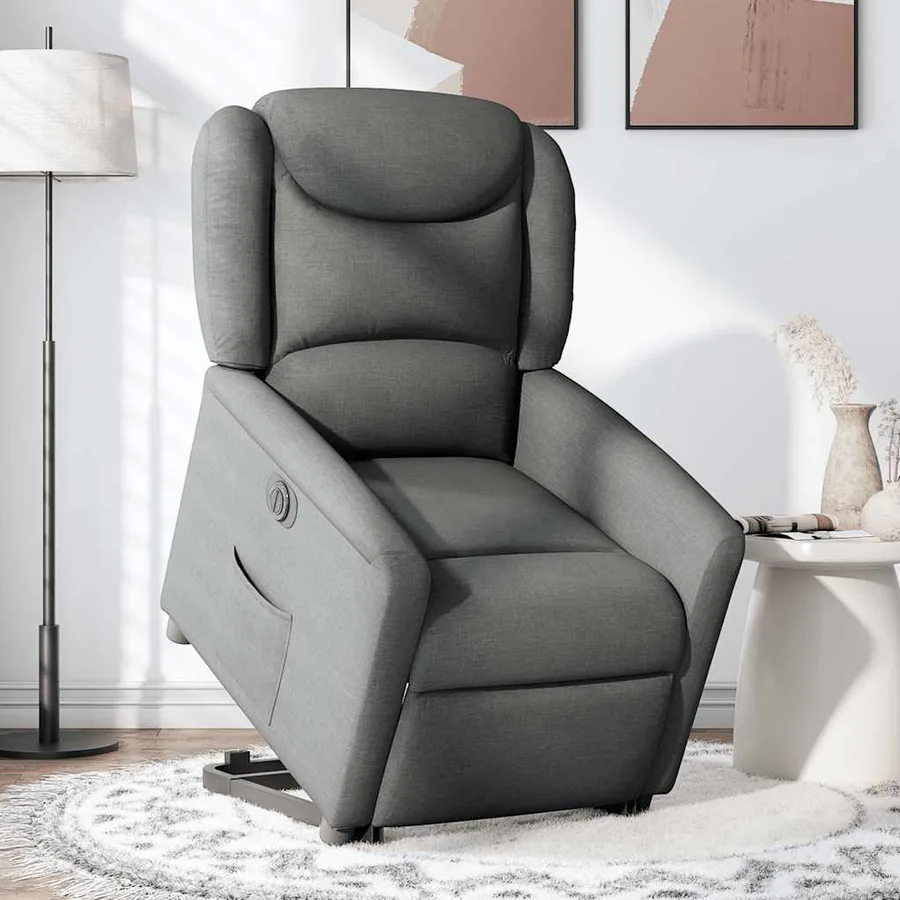 Fauteuil inclinable électrique gris foncé tissu - 2