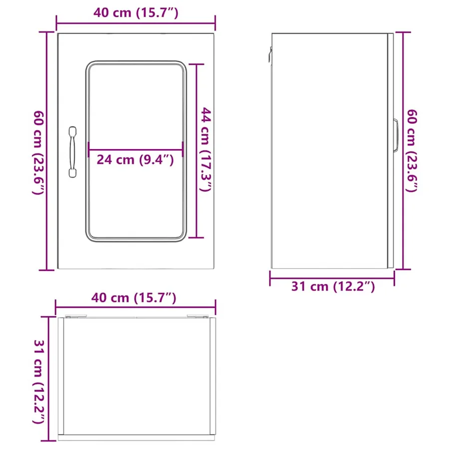 Armoire murale de cuisine avec porte vitrée "Kalmar" Bois d'ingénierie blanc brillant - 13