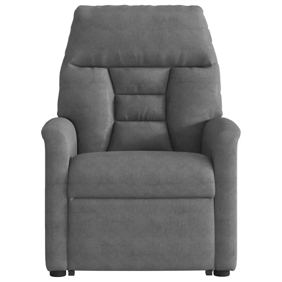 Fauteuil inclinable de massage gris foncé tissu microfibre - 9