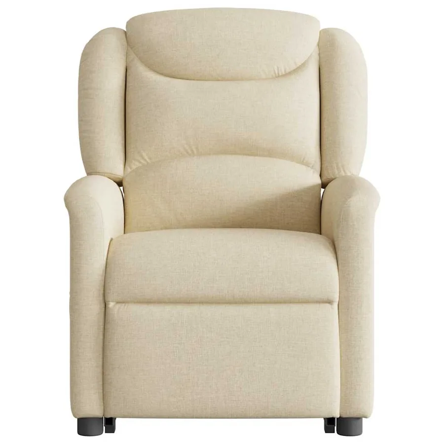 Fauteuil inclinable électrique crème tissu - 5
