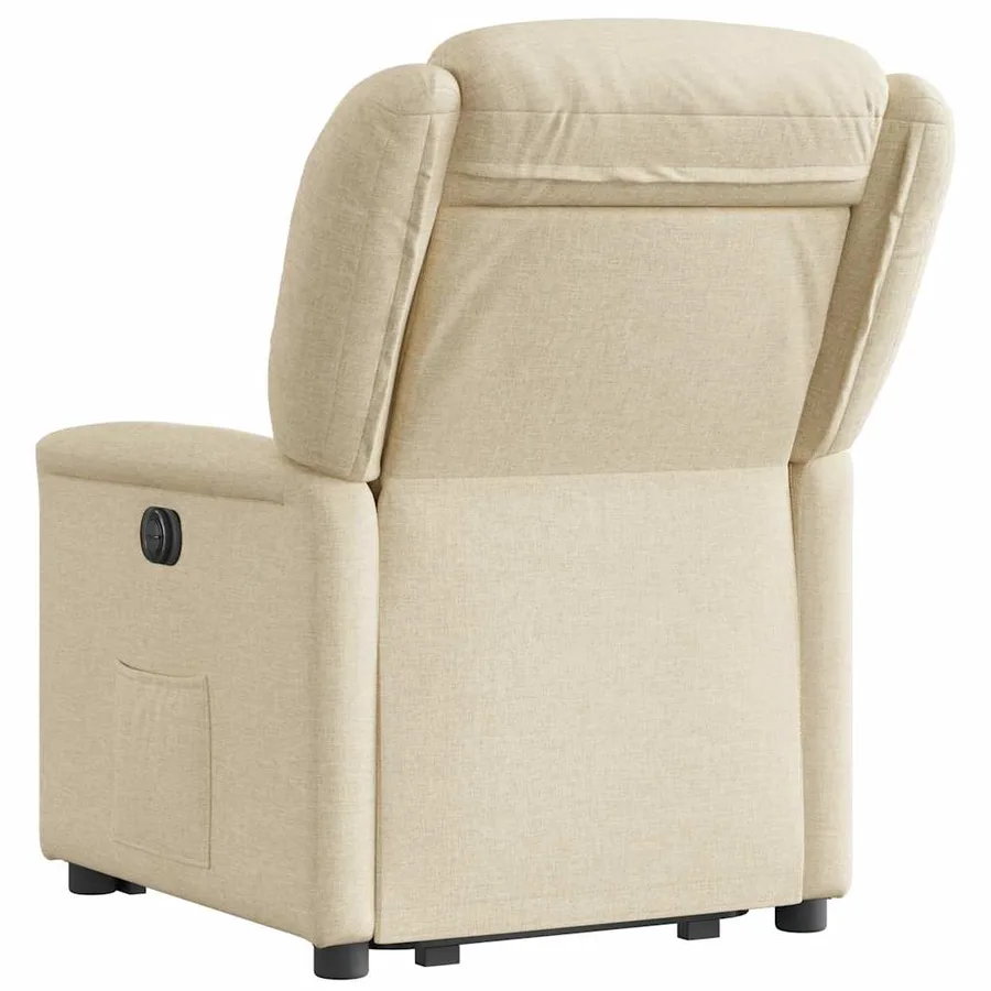 Fauteuil inclinable électrique crème tissu - 7