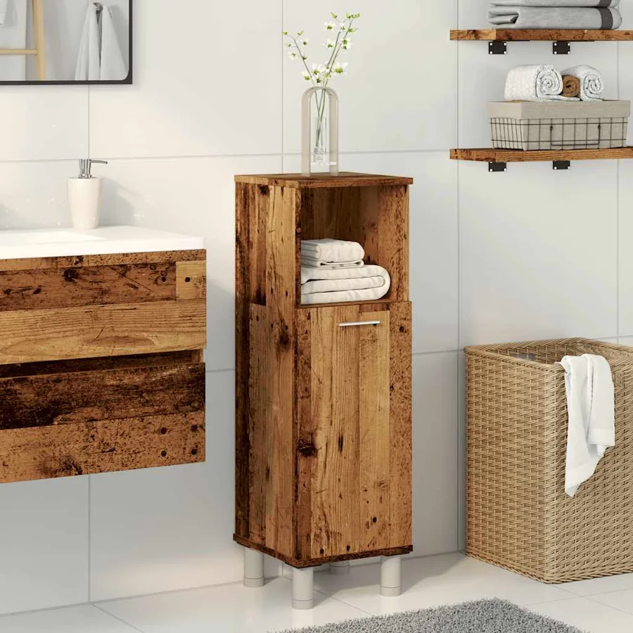Armoire de salle de bain vieux bois 30x30x95 cm bois ingénierie - 3