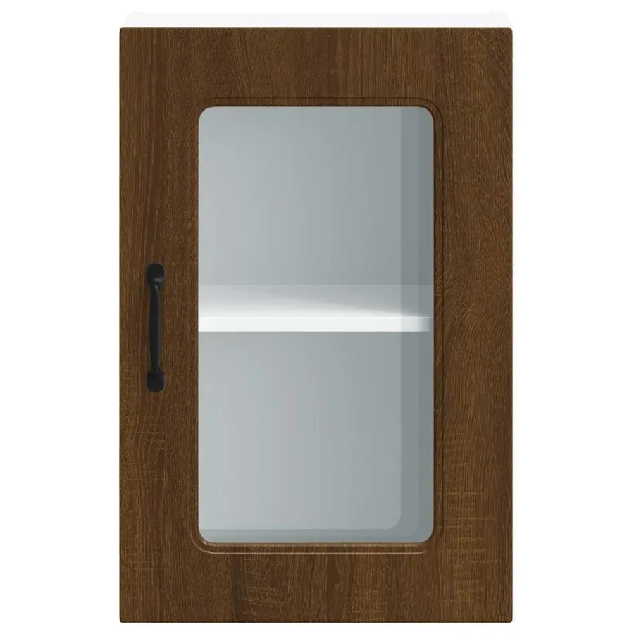 Armoire murale de cuisine et porte en verre Kalmar chêne marron - 6