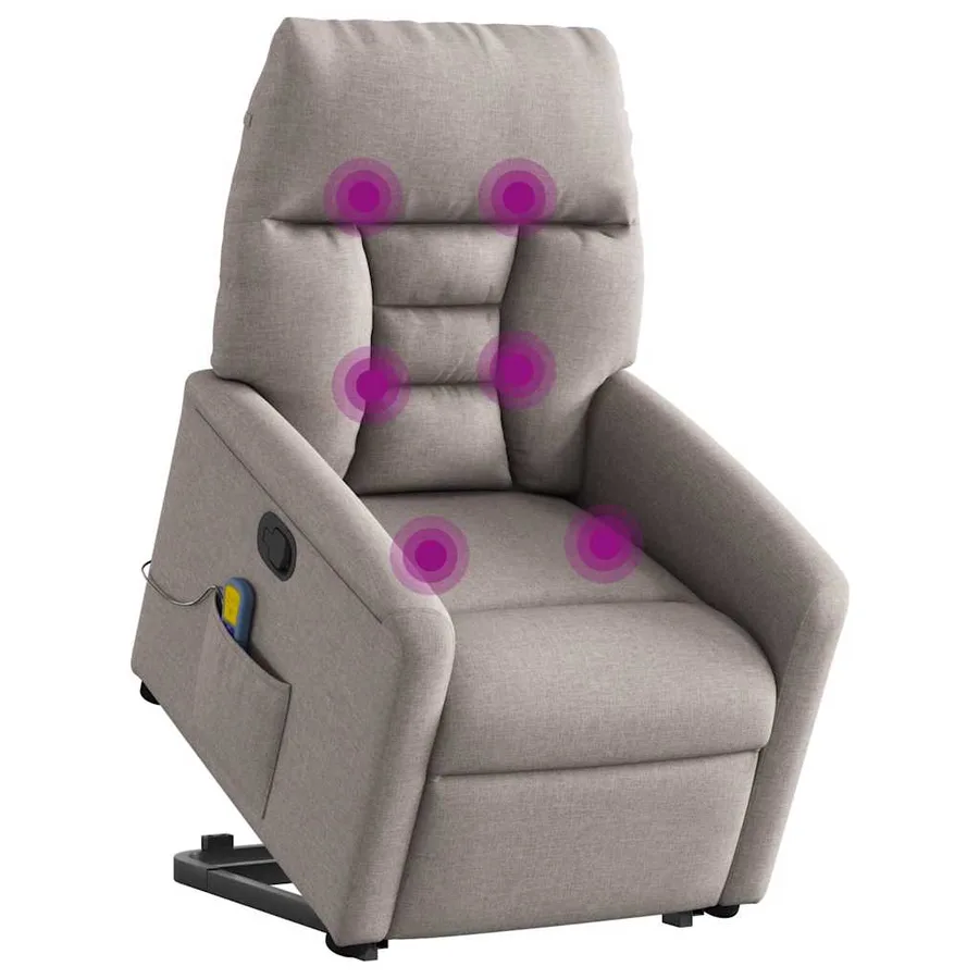 Fauteuil inclinable de massage Taupe Tissu - 3