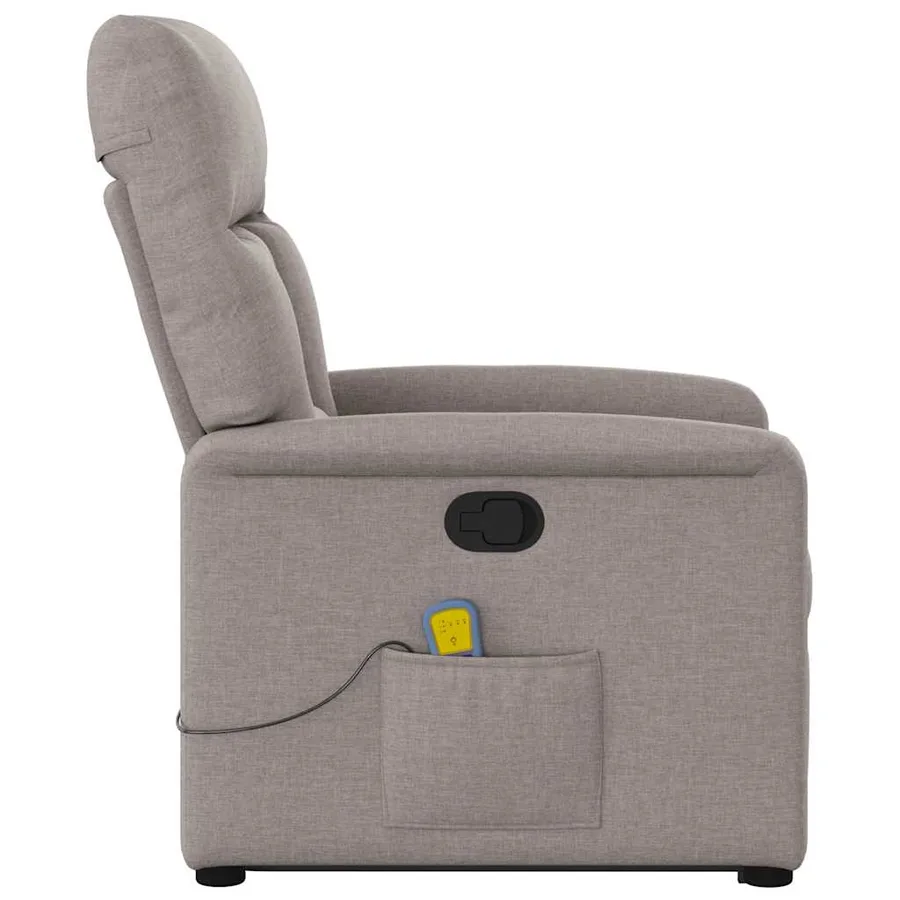 Fauteuil inclinable de massage Taupe Tissu - 6
