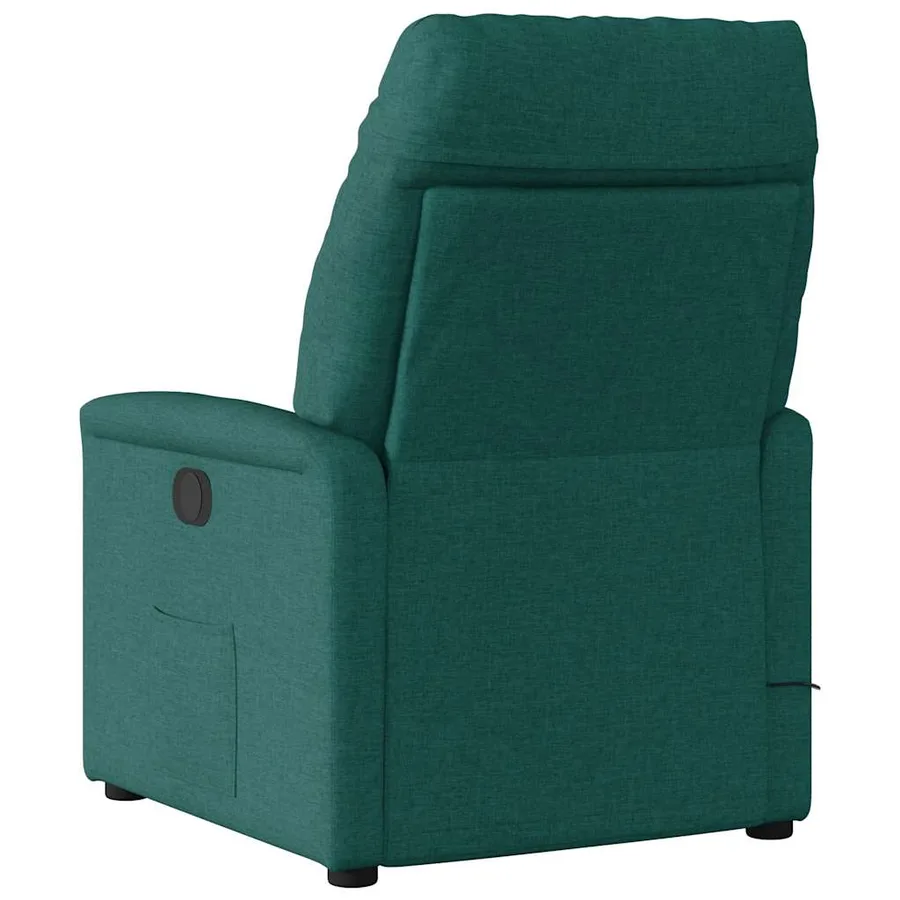 Fauteuil de massage inclinable électrique Vert foncé Tissu - 7