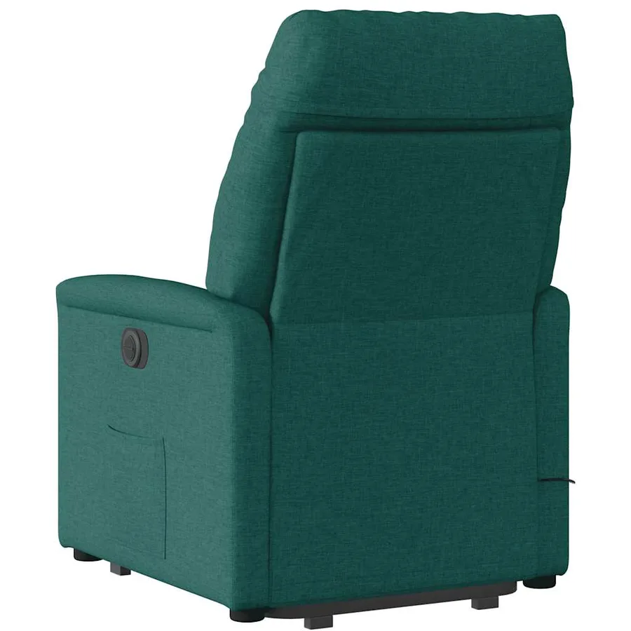 Fauteuil inclinable de massage électrique Vert foncé Tissu - 5