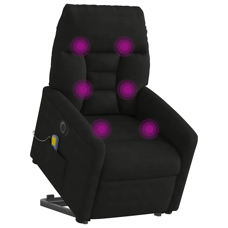 Fauteuil inclinable de massage électrique noir tissu microfibre - 3