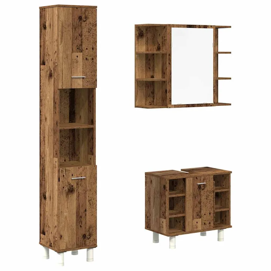 Ensemble de meubles salle de bain 3 pcs bois d'ingénierie - 2