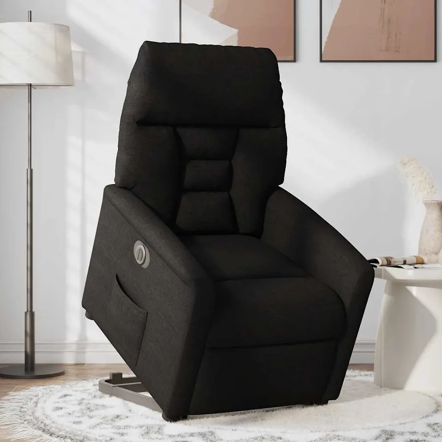Fauteuil inclinable électrique noir tissu - 2