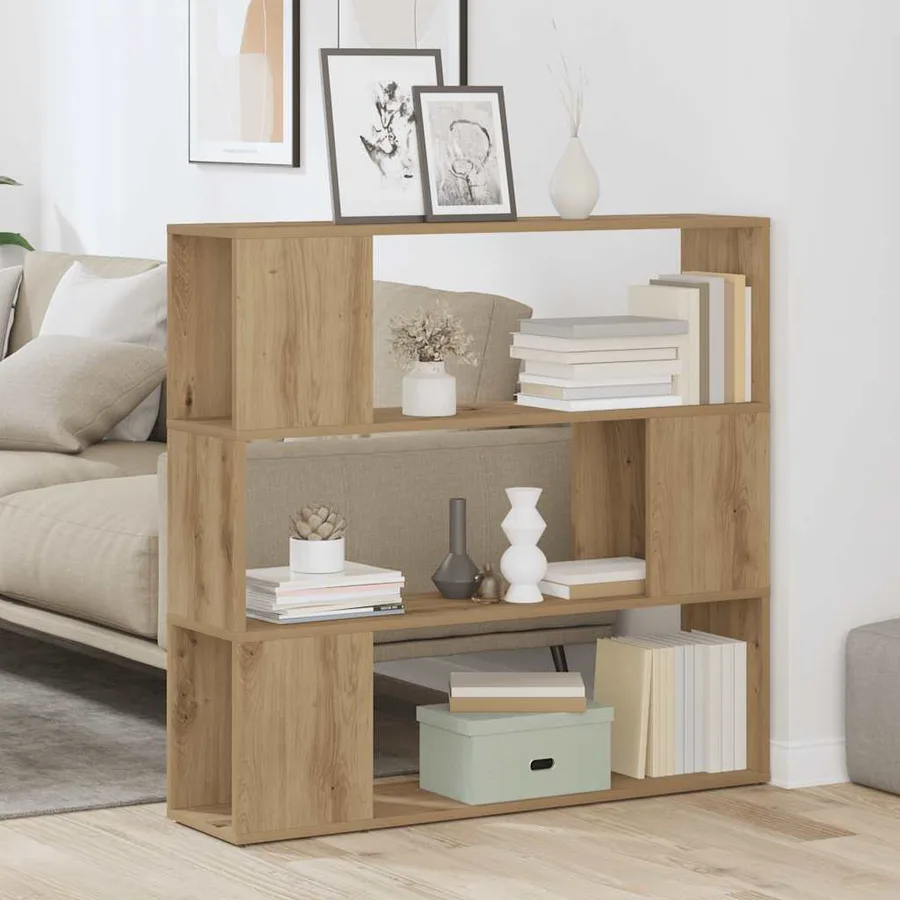 Bibliothèque/Séparateur de pièce chêne artisanal 100x24x94 cm - 3